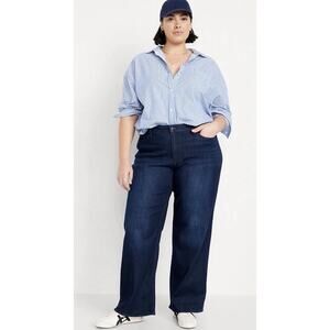Old Navy High Rise Wow Wide Leg Jeans Plus size 18 bohemian western blue